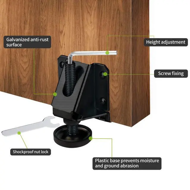 Alt view image 2 of 6 - 4/8/16 Pack Heavy Duty Leg Leveler, 2-inch Adjustable Height, for Furniture, Table, Cabinets