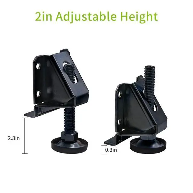 Alt view image 3 of 6 - 4/8/16 Pack Heavy Duty Leg Leveler, 2-inch Adjustable Height, for Furniture, Table, Cabinets