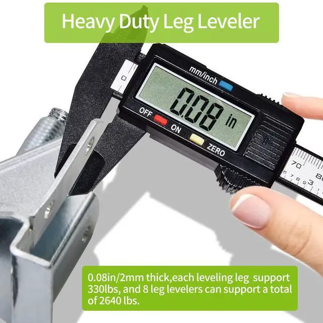Alt view image 4 of 6 - 4/8/16 Pack Heavy Duty Leg Leveler, 2-inch Adjustable Height, for Furniture, Table, Cabinets