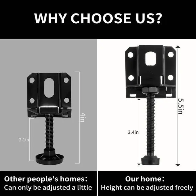 Alt view image 2 of 7 - 4 Pcak Adjustable Leveling Feet,Heavy Duty Furniture Levelers,Adjustable Furniture Feet,with Screws, Lock Nuts and Wrench,3 inch Adjustable Height, for Table, Cabinets