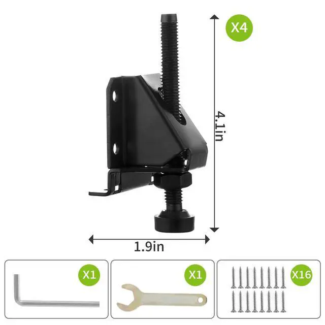 Alt view image 6 of 7 - 4 Pcak Adjustable Leveling Feet,Heavy Duty Furniture Levelers,Adjustable Furniture Feet,with Screws, Lock Nuts and Wrench,3 inch Adjustable Height, for Table, Cabinets