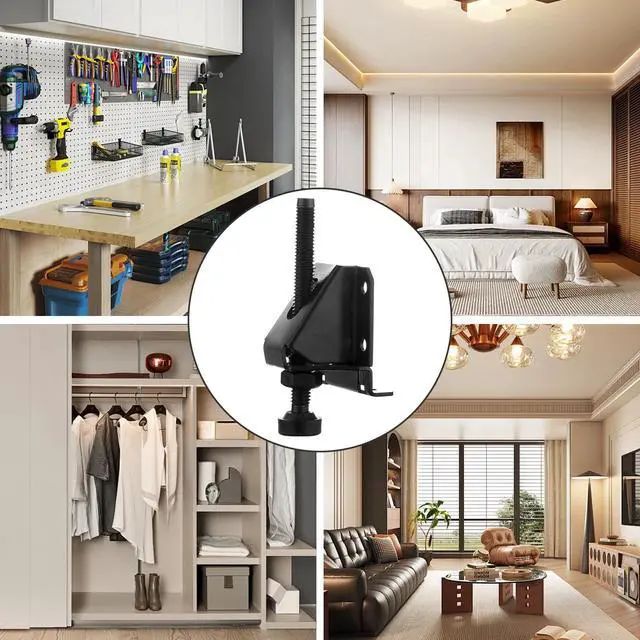 Alt view image 5 of 7 - 4 Pcak Adjustable Leveling Feet,Heavy Duty Furniture Levelers,Adjustable Furniture Feet,with Screws, Lock Nuts and Wrench,3 inch Adjustable Height, for Table, Cabinets