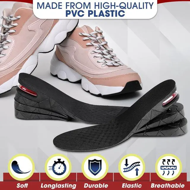 Alt view image 3 of 7 - 4-Layer Height Increase Insoles for Men and Women Adjustable Height Boosters with PVC Layers Up to 3.54 Inches, Trim-to-Fit Comfort, Firm Fit for US Sizes 4.59 Shoe Lifts Men for Event & Work Use