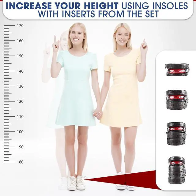 Alt view image 5 of 7 - 4-Layer Height Increase Insoles for Men and Women Adjustable Height Boosters with PVC Layers Up to 3.54 Inches, Trim-to-Fit Comfort, Firm Fit for US Sizes 4.59 Shoe Lifts Men for Event & Work Use