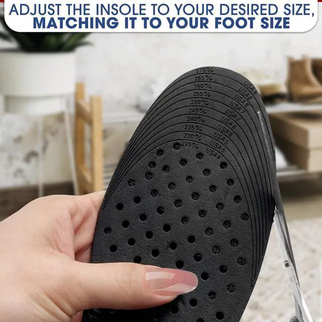 Alt view image 6 of 7 - 4-Layer Height Increase Insoles for Men and Women Adjustable Height Boosters with PVC Layers Up to 3.54 Inches, Trim-to-Fit Comfort, Firm Fit for US Sizes 4.59 Shoe Lifts Men for Event & Work Use