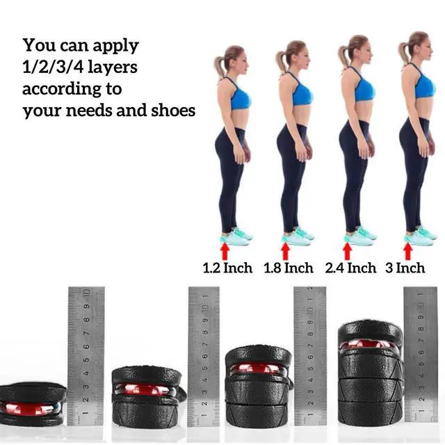 Alt view image 2 of 7 - Height Increase Insoles 4 Layers, 1.2 to 3 Inches, Universal Non-Slip Air Up Shoe Lifts Half Shoe Inserts, Variable Height Increasing Taller Shoes with Air Cushion for Women and Men, 1 Pair