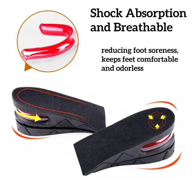 Alt view image 4 of 7 - Height Increase Insoles 4 Layers, 1.2 to 3 Inches, Universal Non-Slip Air Up Shoe Lifts Half Shoe Inserts, Variable Height Increasing Taller Shoes with Air Cushion for Women and Men, 1 Pair