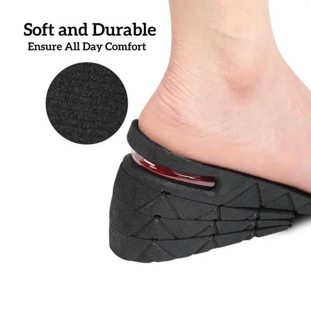 Alt view image 6 of 7 - Height Increase Insoles 4 Layers, 1.2 to 3 Inches, Universal Non-Slip Air Up Shoe Lifts Half Shoe Inserts, Variable Height Increasing Taller Shoes with Air Cushion for Women and Men, 1 Pair