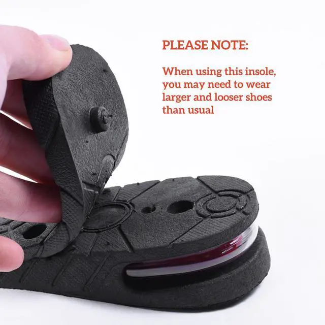 Alt view image 7 of 7 - Height Increase Insoles 4 Layers, 1.2 to 3 Inches, Universal Non-Slip Air Up Shoe Lifts Half Shoe Inserts, Variable Height Increasing Taller Shoes with Air Cushion for Women and Men, 1 Pair