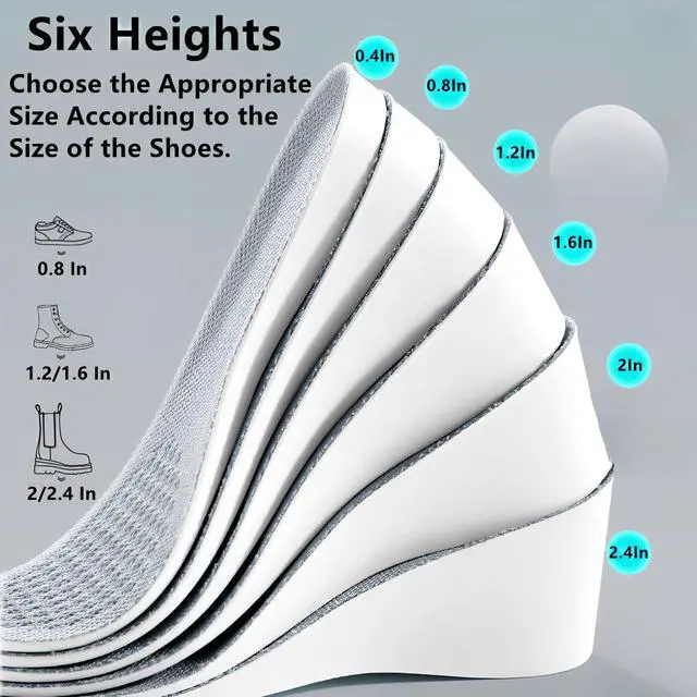 Alt view image 3 of 7 - Height Increasing Shoes,Brandone Height Insoles 2 Inch,Height Boosters Increase Insoles,Shoe Lifts Men for Women,Even Up Shoe Leveler Women,Heel Lifts Inserts for Men (9.75''Lx2''UP) (1 Pair)