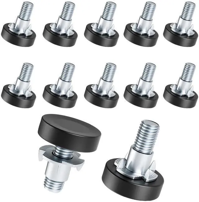 Main image of 1/4" Thread Leveling Feet, 12 PCS Adjustable Furniture Levelers with T-Nuts, Threaded Screw-in Table Feet for Individual Adjustment