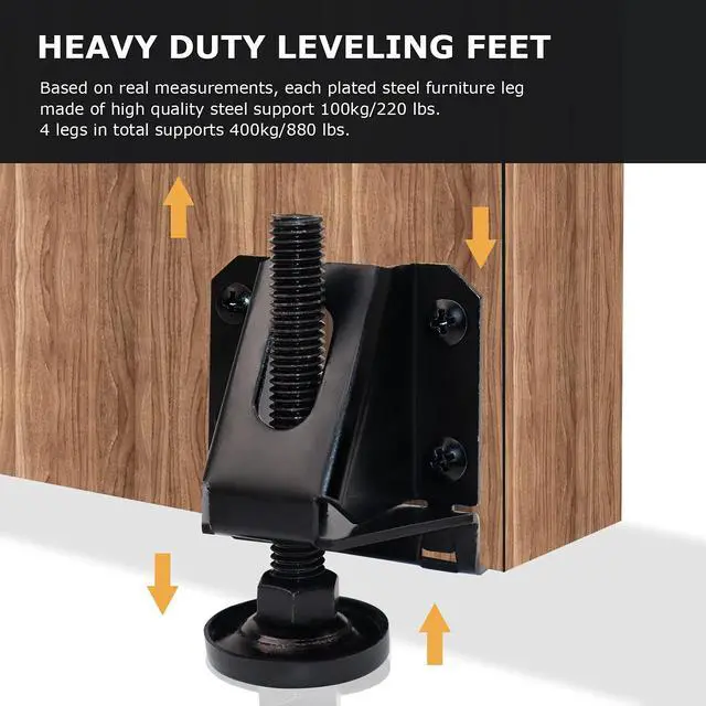 Alt view image 2 of 7 - 4 PCS Heavy Duty Adjustable Leveling Feet for Furniture,Hexagon Nuts Lock Furniture Legs Levelers,for Table, Cabinets, Workbench,Shelving Units and More