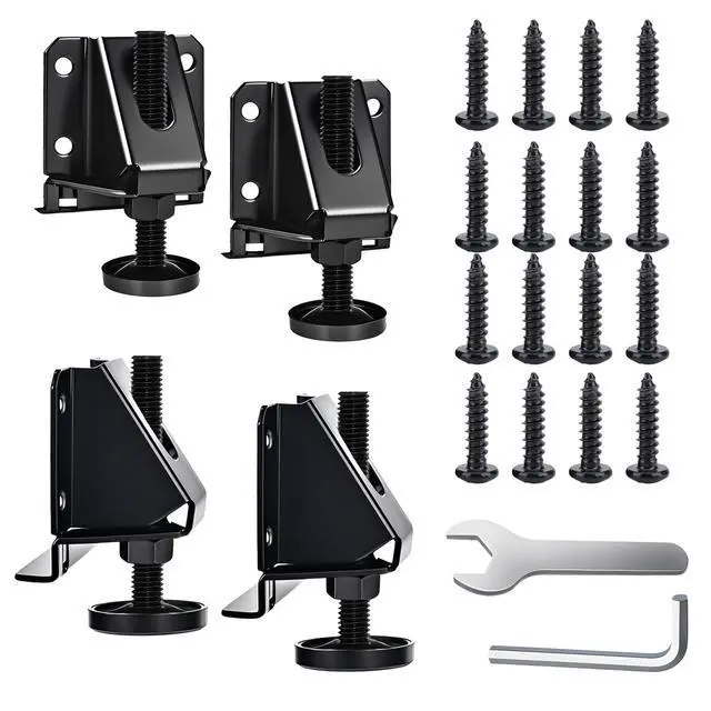 Main image of Heavy Duty Leveling Feet, 4 Pack Adjustable Furniture Levelers with 1320LB Capacity, 2" Height Adjustment, No-Flip Furniture Installation Hex Nut Design for Flawless Leveling