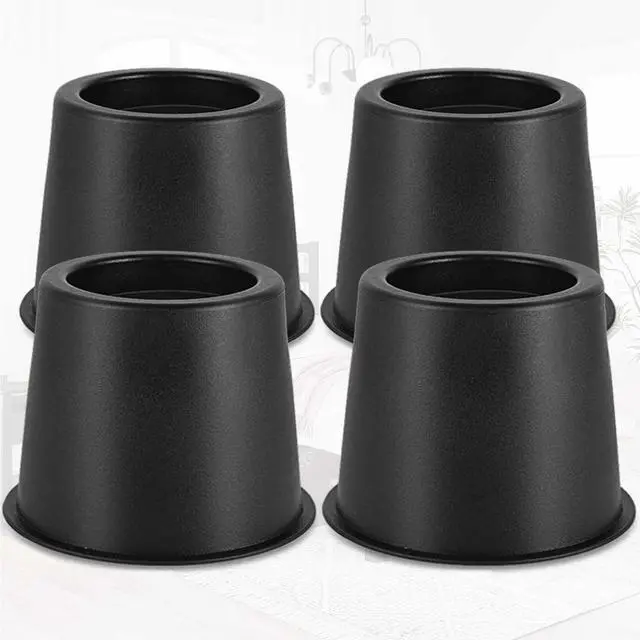 Alt view image 7 of 7 - 4 Pack Furniture Risers 4 Inch, Bed Risers Heavy Duty for Table Desk Couch Chair Sofa Cabinet Bed Frame Dorm, Round Table Leg Risers Lift Height 3.4", Black