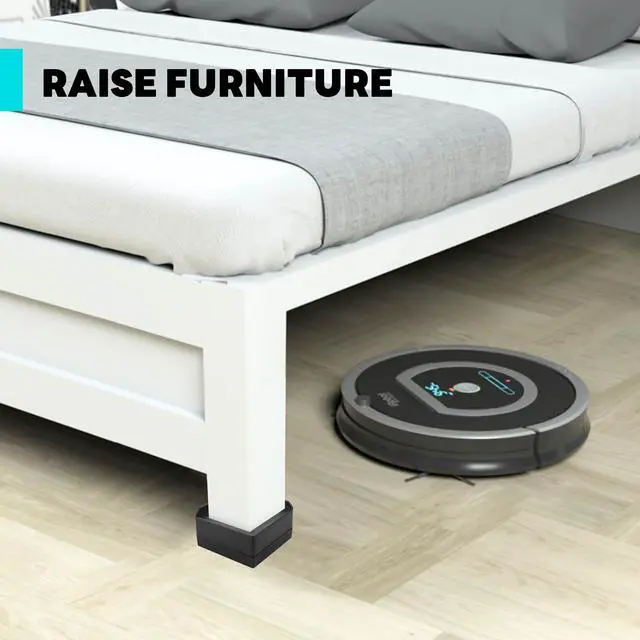 Alt view image 5 of 7 - Furniture Risers 1.5 Inch Bed Lifts Risers Table Leg Extenders Perfect for Couch, Chair, Table, and More 4 Pack Black Square