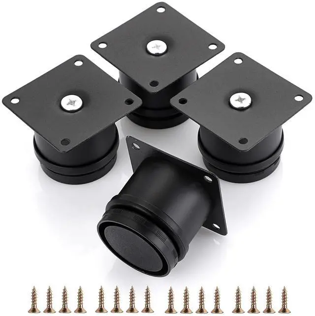 Main image of 4PCS 2 Inch Stainless Steel Furniture Legs Feets Metal Cabinet Desk Legs, Adjustable Round Metal Furniture Risers Replacement Leg Corner Feet Heavy Duty Table Leg Extenders for Sofa Chair
