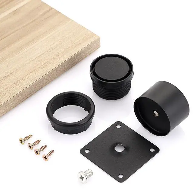 Alt view image 5 of 7 - 4PCS 2 Inch Stainless Steel Furniture Legs Feets Metal Cabinet Desk Legs, Adjustable Round Metal Furniture Risers Replacement Leg Corner Feet Heavy Duty Table Leg Extenders for Sofa Chair