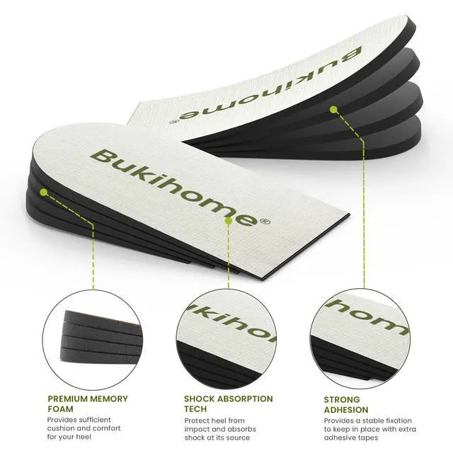 Alt view image 4 of 7 - Adjustable Heel Lift Inserts for Shoes - Bukihome Orthopedic Shoe Lift for Uneven Legs 4 Layers Height Increase Insole for Heel Pain,Heel Spur,Achilles Tendonitis(White,Small,Pack of 2)