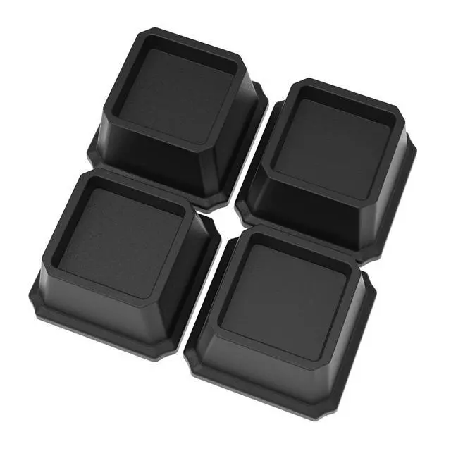 Alt view image 7 of 7 - Bed Risers 3 Inch Heavy Duty Bed Furniture Elevators, 1,500 lbs Lifts Up Riser for Sofa and Table Set of 4, Black