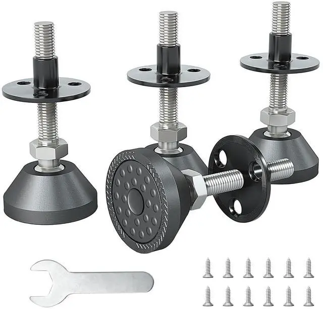 Main image of Heavy Duty Furniture Levelers - Dual Thread Design with Nut Kit - Adjustable Feet for Tables, Cabinets, Chairs, Workbench, Sofa - Supports 1420LBs - 4 Packs