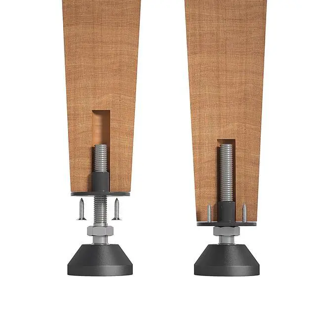 Alt view image 4 of 5 - Heavy Duty Furniture Levelers - Dual Thread Design with Nut Kit - Adjustable Feet for Tables, Cabinets, Chairs, Workbench, Sofa - Supports 1420LBs - 4 Packs