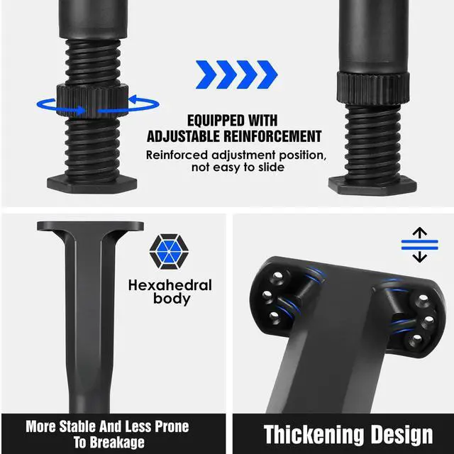 Alt view image 3 of 7 - Adjustable Height Bed Support Legs, Heavy Duty Telescopic 8.5"-14.5" Center Support for Sagging Bed Frame, Furniture Riser for Mattress Slat, Replace Broken Furniture Legs(2PCS)