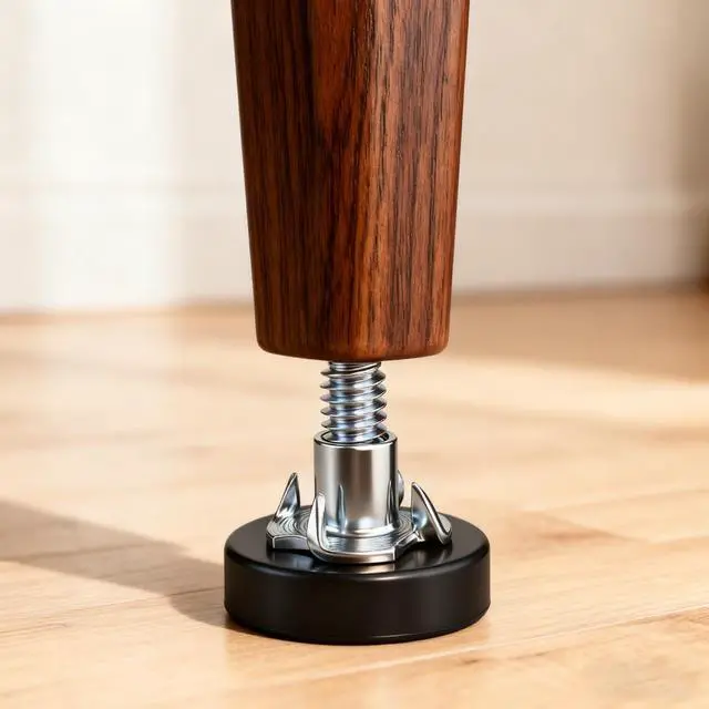 Alt view image 7 of 7 - 1/4" Thread Leveling Feet with T-Nuts, 12 PCS Adjustable Furniture Leg Levelers - Multi-Use Screw-in Feet for Desks, Tables, Cabinets & Chairs