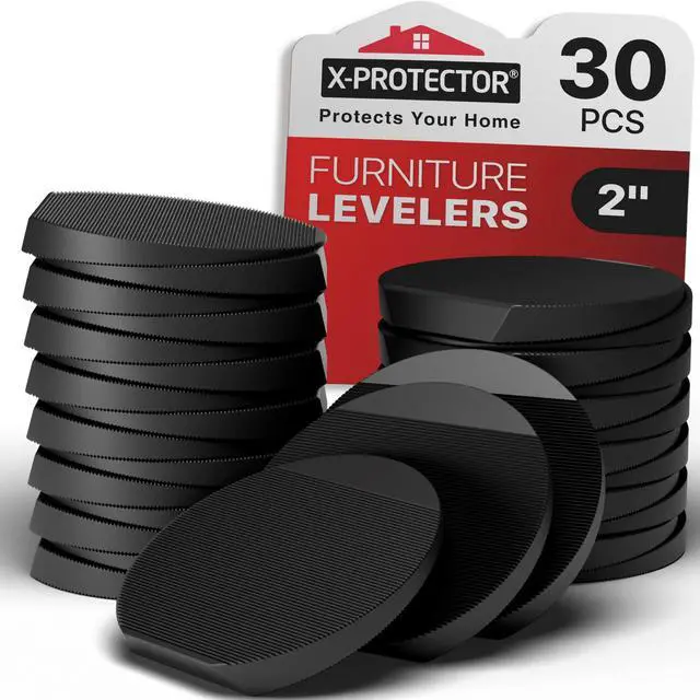 Main image of Furniture Levelers - 30 PCS 2" - Black Rubber Shims for Leveling - Multi-Purpose Furniture Leveling Feet to Prevent Wobbling - Good for All Kinds of Objects!