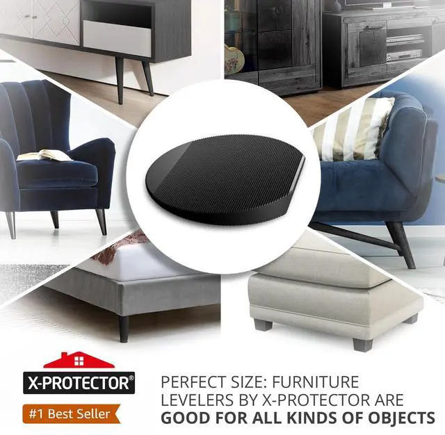 Alt view image 2 of 6 - Furniture Levelers - 30 PCS 2" - Black Rubber Shims for Leveling - Multi-Purpose Furniture Leveling Feet to Prevent Wobbling - Good for All Kinds of Objects!