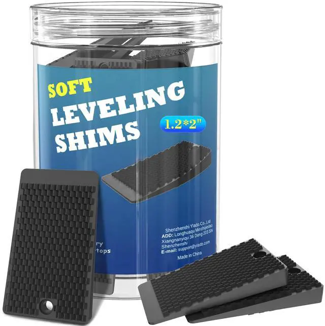 Main image of Furniture Levelers, 32 Piece Jar 2, Rubber Shims for Leveling, Black Wedge for Table Toilet Refrigerator Piano, Non-Slip Shims for Home Improvement and Work, Cuttable and Stackable