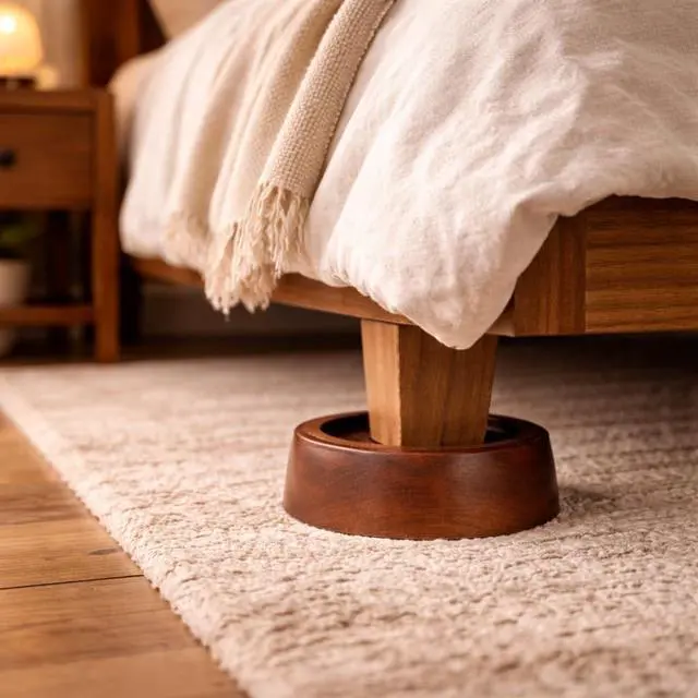 Alt view image 2 of 7 - Bed risers (No-Plastic)| Furniture risers | Table risers | Bed Lifts risers | Couch risers| Heavy Duty Bed Riser | Desk risers for Desk Legs (1 inch)