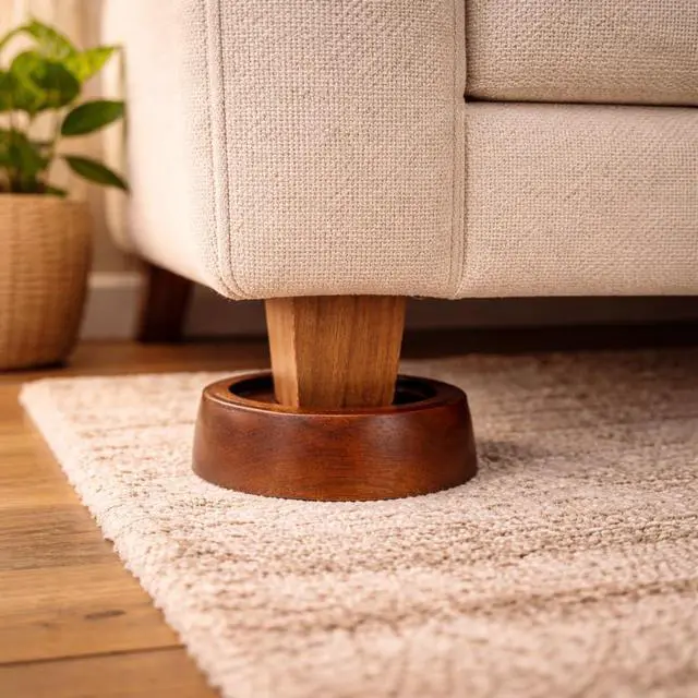 Alt view image 5 of 7 - Bed risers (No-Plastic)| Furniture risers | Table risers | Bed Lifts risers | Couch risers| Heavy Duty Bed Riser | Desk risers for Desk Legs (1 inch)