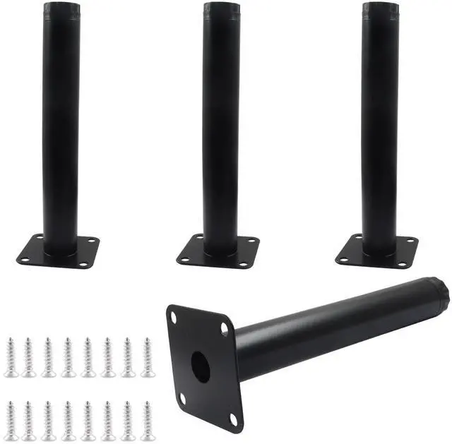 Main image of 4 Pcs 7"/ 18cm Adjustable Furniture Legs, Metal Cabinet Legs Black Adjustable Feet for Sofa Table Chair, Support Feet for Kitchen Shelves/Cupboard