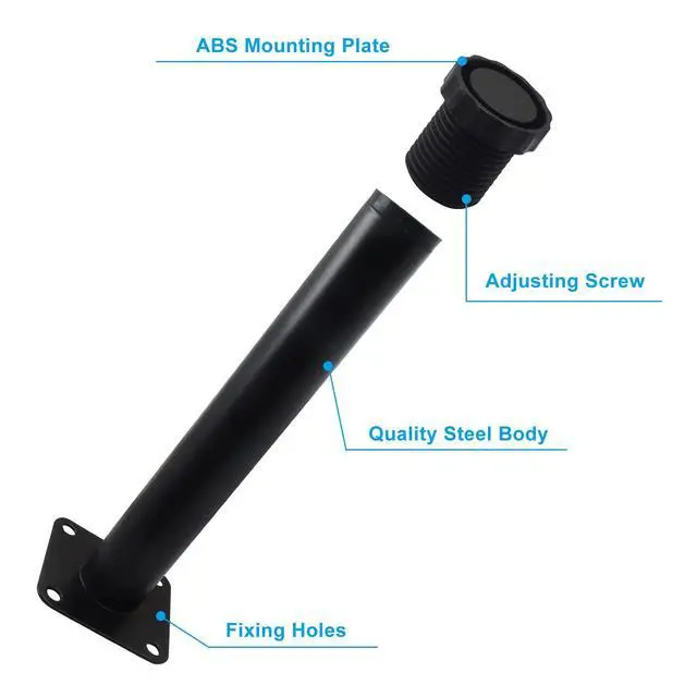 Alt view image 5 of 5 - 4 Pcs 7"/ 18cm Adjustable Furniture Legs, Metal Cabinet Legs Black Adjustable Feet for Sofa Table Chair, Support Feet for Kitchen Shelves/Cupboard
