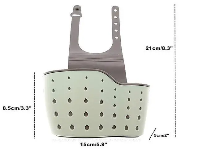 Alt view image 2 of 7 - Kitchen Sink Caddy Sponge Holder Hang Basket for Scrubber Dish Brush Kitchen Accessories Organizer(Light Blue)