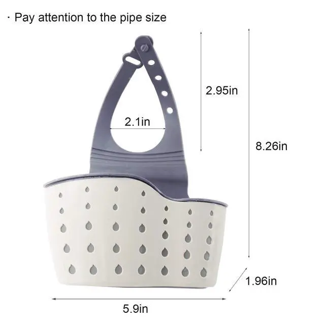 Alt view image 2 of 5 - Kitchen Sink Shelf Soap Sponge Drain Rack Holder Double Decker Hanging Basket Storage Suction Cup Kitchen Organizer Sink Accessories Wash Dropshipping (off white-1 Pocket)