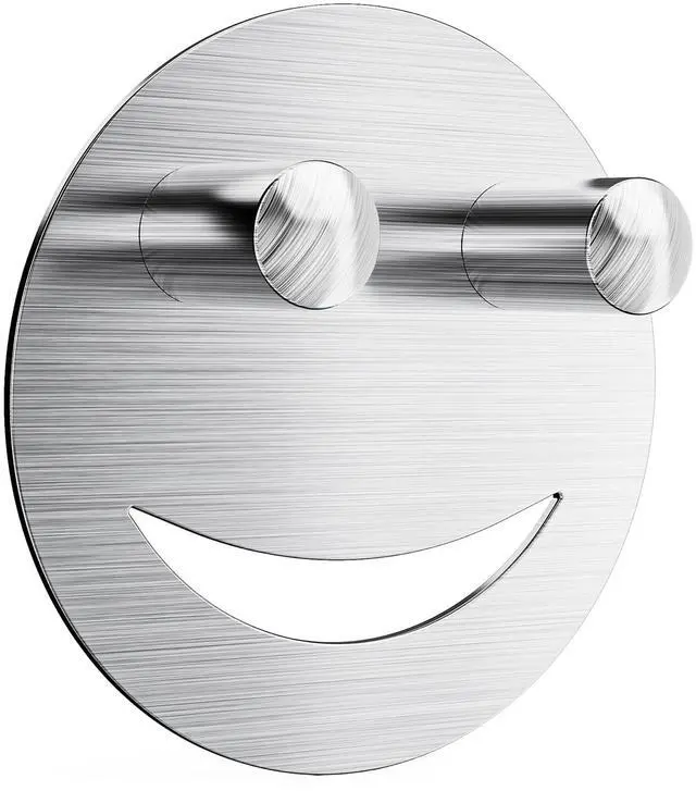 Main image of Stainless Steel Smiley Face Sponge Daddy Holder, Sink Caddy Organizer | Brushed Silver, with Suction Cup Installation for Kitchen, Keep Happy Face Sponge Clean and Dry