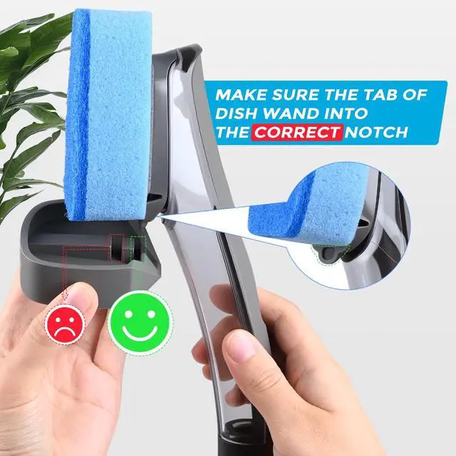 Alt view image 3 of 6 - Dish Wand Holder Compatible with Scotch-Brite Dishwand, Dish Brush Holder | Auto-Drain Organizer, Sponge Wand Organizer