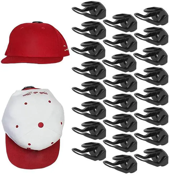 Main image of 24 Pack Baseball Hat Holder for Wall, Adhesive Hat Rack for Caps | Hat Hangers for Wall, Upgraded Adhesive Hat Display Hooks, Hat Organizer Men Boys Bedroom AccessoriesBlack