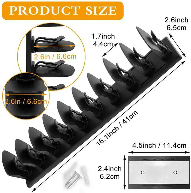Alt view image 2 of 7 - Hat Racks for Baseball Caps,Hats Rack Organizer Hold Up to 20 Hats,Hat Organizer for Baseball Caps Hat Holder Storage Display Adhesive/Wall Drilled for Wall,Door,Closet,Hat Racks for wall (1PK, Black)