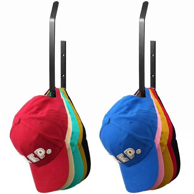 Main image of 2 Pack Hat Organizer for Baseball Caps, Fits for Bedroom, Closet, RV | Strong Adhesive & Drilling, Space Saving Hat Holder & Storage, Suitable for Bedroom, RV, Closet and Door back