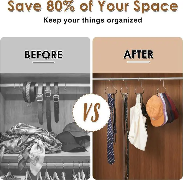 Alt view image 4 of 7 - 4Packs Hat Organizer, Stainless Steel Hat Hangers for Closet, Hat Rack Hat Holder for Baseball Caps, Cap Organizer for Baseball Caps, Scarf and Hat Organizer (Gray+Black+White+Pink)