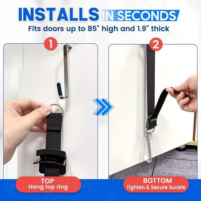 Alt view image 6 of 7 - Hat Organizer for Baseball Caps, Over the Door Hat Rack with 10 Display Hooks and Hanger, 2-Way Hanging Hat Storage and Hat Holder for Bedroom, Entryway or Garage Doors 1 Pack