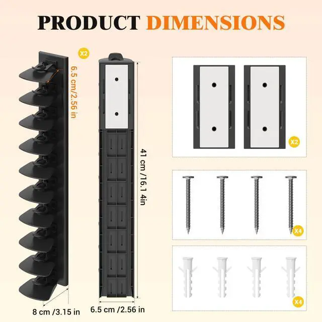 Alt view image 7 of 7 - Hat Organizer for Baseball Caps, 2 Pack Hat Rack for Wall, Black | Hat Organizer Holds Up to 40 Hats, Clip-On Design Keeps Hats Secure, Adhesive or Drill Mount for Wall, Closet Door & Bedroom