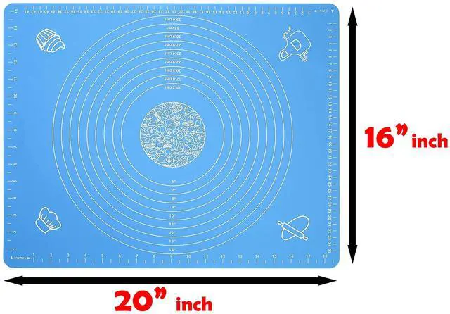 Alt view image 2 of 5 - Silicone Baking Mat, 20" x 16", Blue | With Measurements