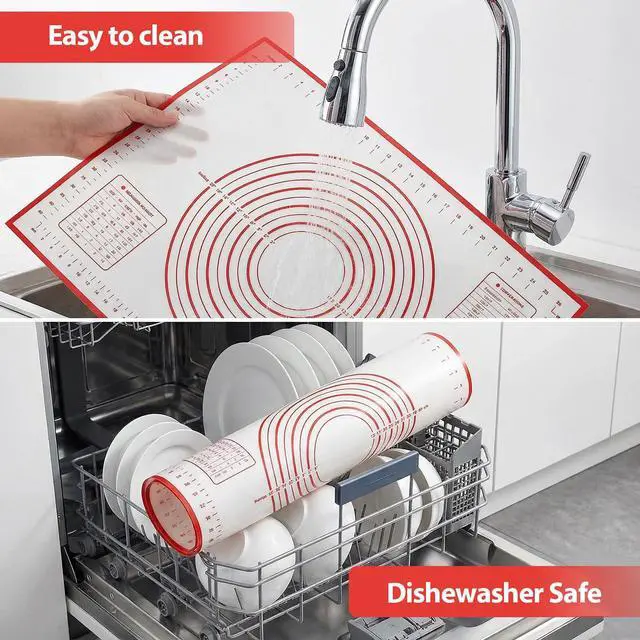 Alt view image 5 of 5 - Silicone Baking Mat Non-Slip with Measurements & Conversion Chart, Large 27.5 x 19.7 Inch Baking Mat for Rolling Pin, Dough Kneading, Sourdough Bread Baking Supplies, Kitchen Silicone Mat