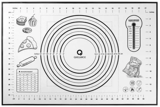Main image of Silicone Baking Mat Extra Large, Pastry Mat with Measurement, Kitchen Counter Mat for Pie Crust, Pizza and Cookies - BPA Free Oven Liner/Kneading Matts,16" x 24", Black