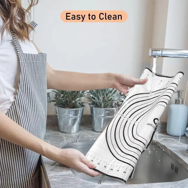 Alt view image 7 of 7 - Silicone Baking Mat Extra Large, Pastry Mat with Measurement, Kitchen Counter Mat for Pie Crust, Pizza and Cookies - BPA Free Oven Liner/Kneading Matts,16" x 24", Black
