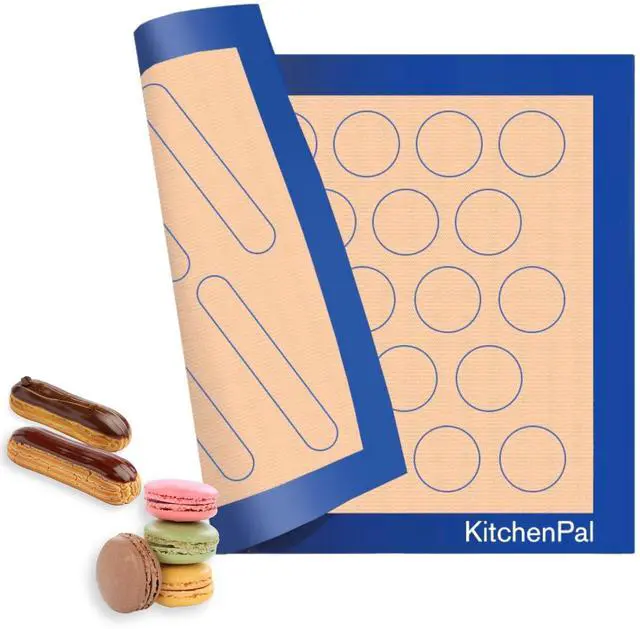 Main image of Extra-Thick Silicone Baking Mat Two-Sided Pastry Sheet for Cookies, Macarons & Elciar, Food Grade, BPA Free, Reusable, Non-Stick, 11.8 x 15.7 Inch