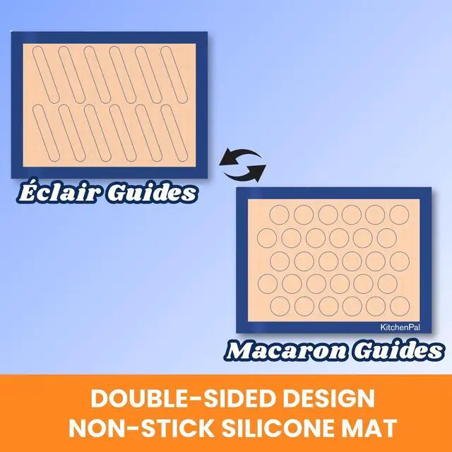 Alt view image 2 of 7 - Extra-Thick Silicone Baking Mat Two-Sided Pastry Sheet for Cookies, Macarons & Elciar, Food Grade, BPA Free, Reusable, Non-Stick, 11.8 x 15.7 Inch